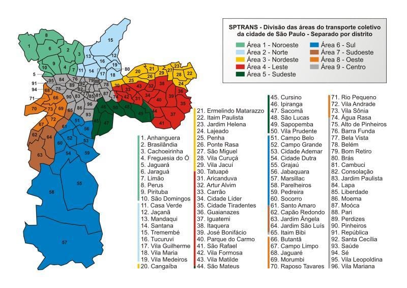 Mapy veřejné dopravy SPTrans