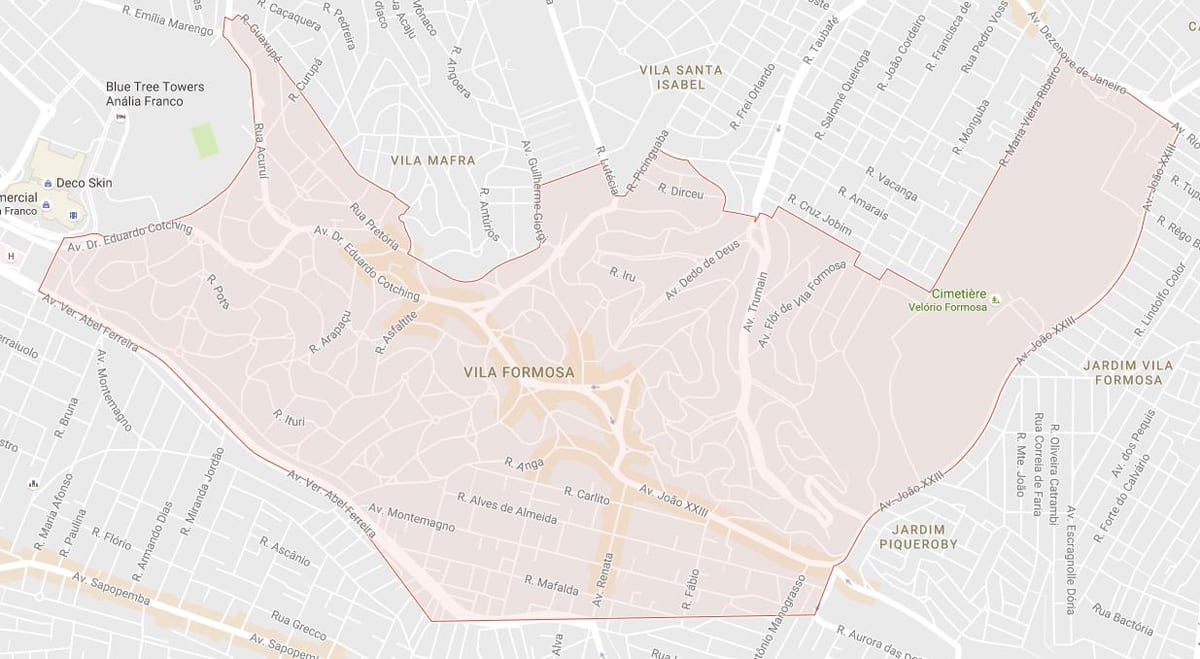 Mapa Vila Formosa São Paulo