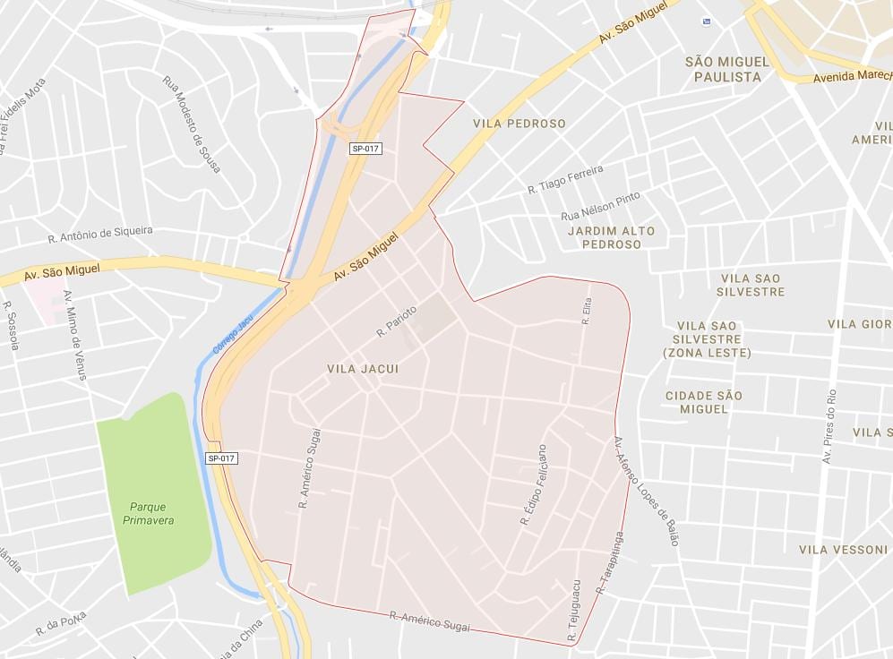 Mapa Vila Jacuí São Paulo