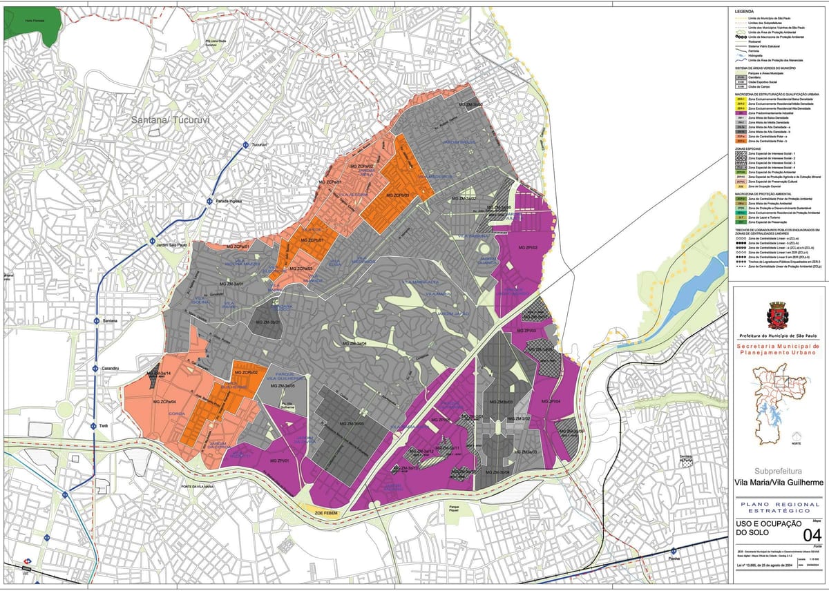Mapa Vila Maria, São Paulo - zábor půdy
