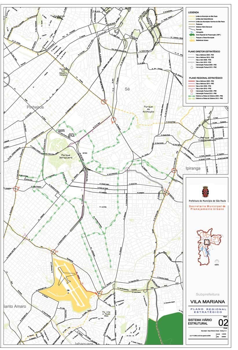 Mapa Vila Mariana, São Paulo - Silnice