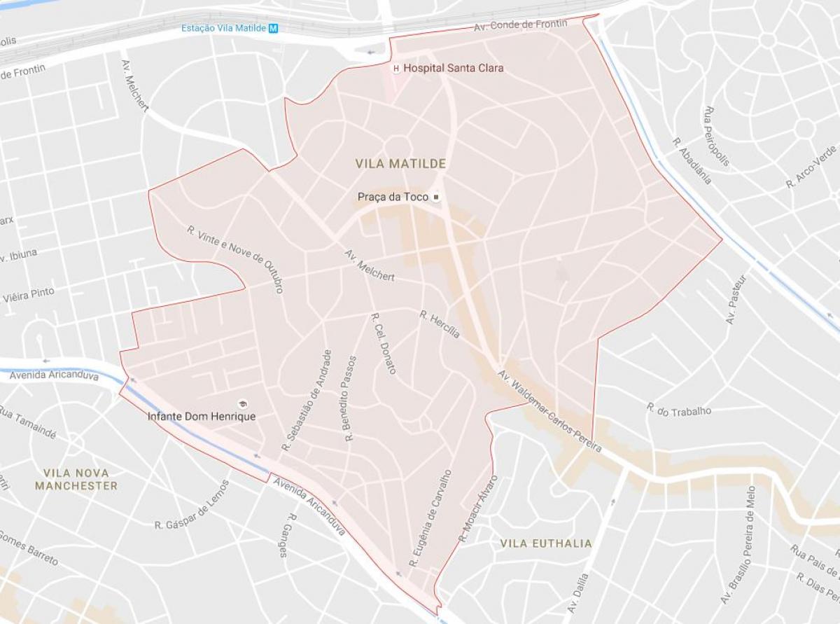 Mapa Vila Matilde São Paulo
