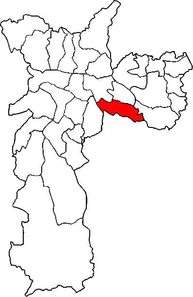 Mapa Vila Prudente sub-prefektura São Paulo