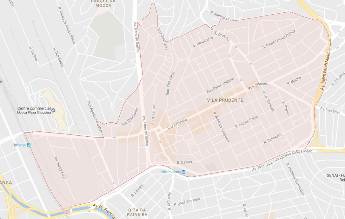 Mapa Vila Prudente São Paulo