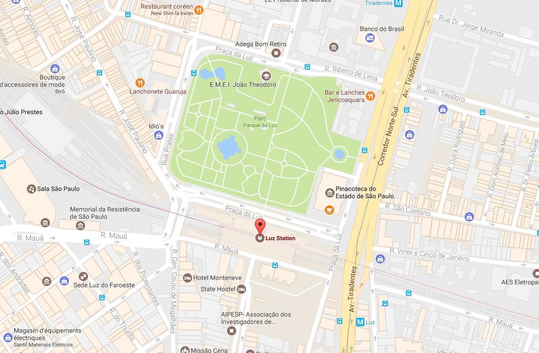 Mapa vlakového nádraží la Luz São Paulo