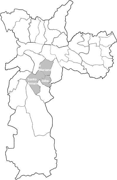 Mapa zóny Centro-Sul São Paulo