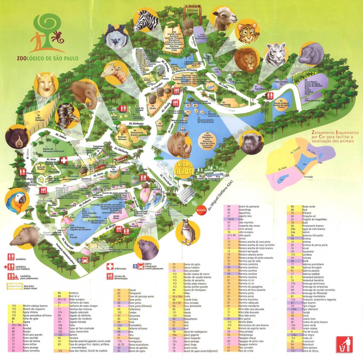 Mapa zoological park São Paulo