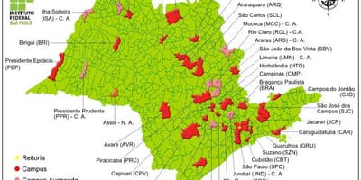 Mapa ústavu Federální São Paulo - IFSP