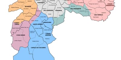 Mapa administrativní zóně São Paulo