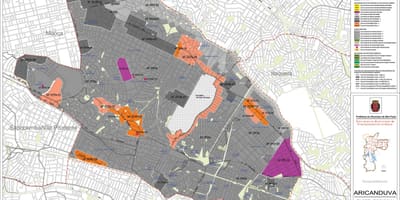 Mapa Aricanduva-Vila Formosa São Paulo - zábor půdy
