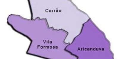 Mapa Aricanduva-Vila Formosa sub-prefektura