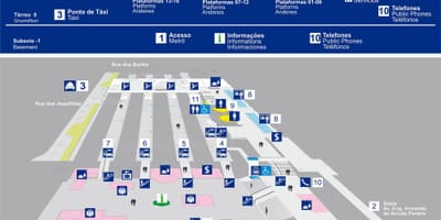 Mapa z autobusového terminálu Jabaquara