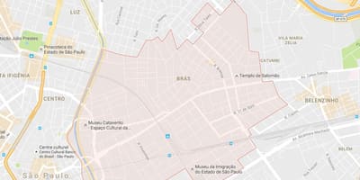 Mapa Brás v São Paulo