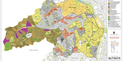 Mapa Butantã São Paulo - zábor půdy