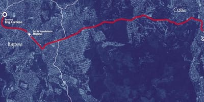 Mapa corredor BRT metropolitano Itapevi-Cotia