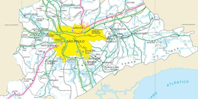 Mapa dálnic okraji São Paulo