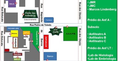 Mapa federální univerzita São Paulo - UNIFESP