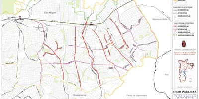 Mapa Itaim Paulista - Vila Curuçá São Paulo - Silnice