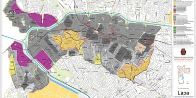 Mapa Lapa São Paulo - zábor půdy