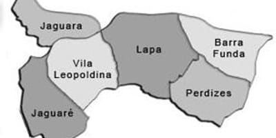 Mapa Lapa sub-prefektura