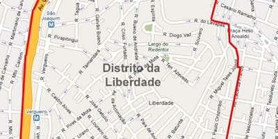 Mapa Liberdade v São Paulo