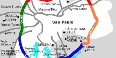 Mapa Mário Covas dálnice - SP 21