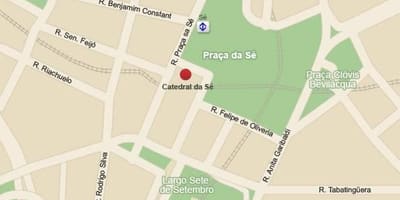 Mapa metropolitní katedrála São Paulo