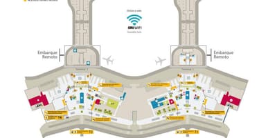 Mapa mezinárodní letiště São Paulo-Guarulhos - Terminály 1 a 2