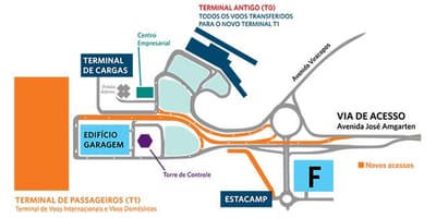 Mapa mezinárodní letiště Viracopos parkoviště