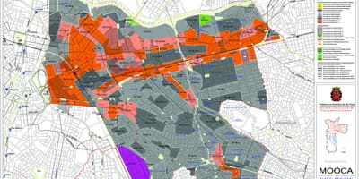Mapa Mooca São Paulo - zábor půdy