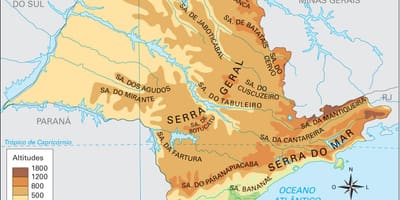 Mapa nadmořské výšky São Paulo