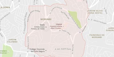 Mapa okolí morumbi v São Paulo