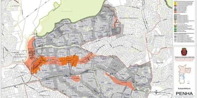 Mapa Penha São Paulo - zábor půdy