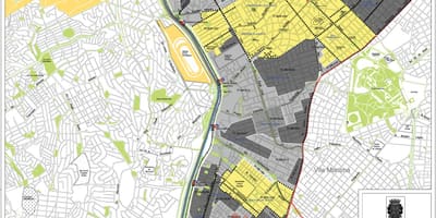 Mapa São Paulo Pinheiros - zábor půdy