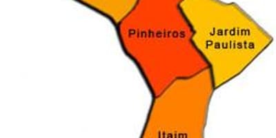 Mapa Pinheiros sub-prefektura
