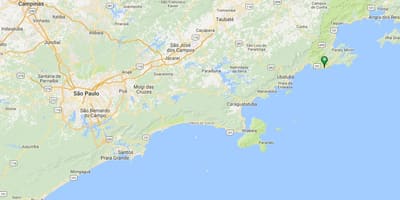 Mapa pláž Camburi
