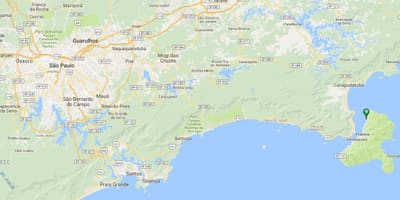 Mapa pláži Iate Clube de Santos