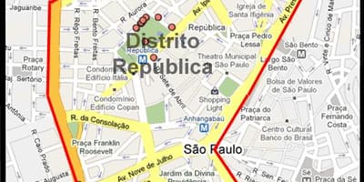 Mapa República v São Paulo