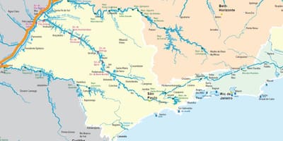 Mapa São Paulo řeky
