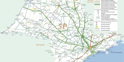 Mapa São Paulo dálnic