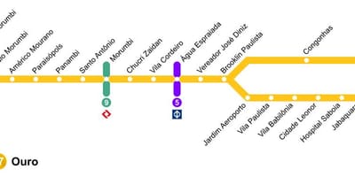 Mapa São Paulo monorail - Line 17 - Gold