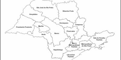 Mapa São Paulo panna - regiony jména
