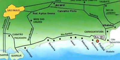 Mapa São Paulo pláže