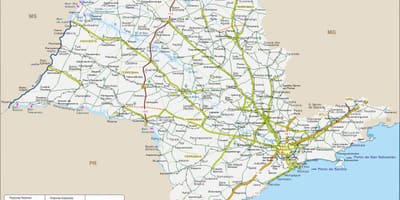 Mapa São Paulo Státní silnice
