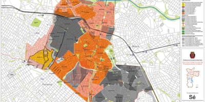 Mapa Sé São Paulo - zábor půdy