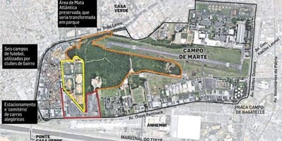 Mapa Sao Paulo, Campo de Marte letiště