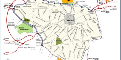 Mapa velké centrum São Paulo